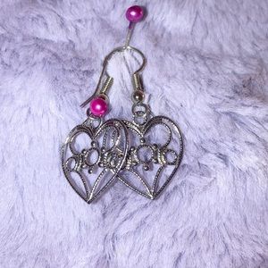 Heart dangle earrings